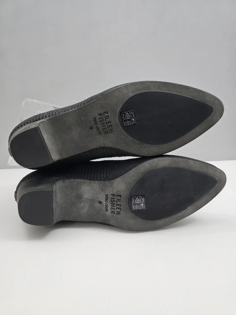 Eileen Fisher Purl Knit Sock Ankle Bootie Charcoal Gray Pointed Toe Womens 9